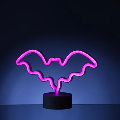 Produktbild von LED NEON Figur FLEDERMAUS - Neonlicht - H: 17cm - Batterie oder USB Betrieb - stehend - pink