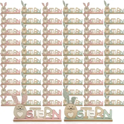 Produktbild von COM-FOUR® 60x Deko Aufsteller für Ostern - Schriftzug mit Osterhasen