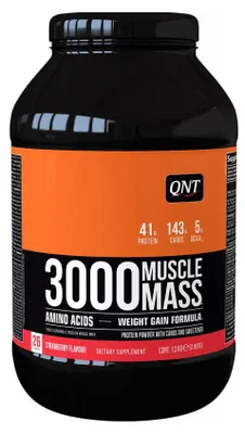 Produktbild von QNT 3000 Muscle Mass (1,3kg) Strawberry - Gewichtszunahme - Ohne Kreatin