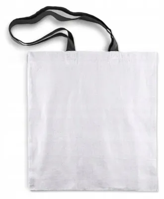 Produktbild von Allbag Weiße Baumwolltasche 38x42 cm mit schwarzem Henkel