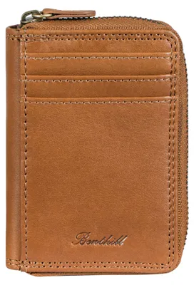 Produktbild von Benthill Geldbörse Klein Echt Leder | Geldbeutel mit RFID Schutz | Flaches Etui Slim Portemonnaie mit Reißverschluss & Kartenfächer