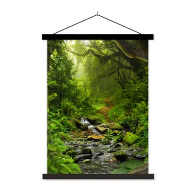 Produktbild von MuchoWow® Textilposter Natur - Wasser - Dschungel - Wald - Tropisch 40x53 cm mit schwarzem Rahmen - Abbildung