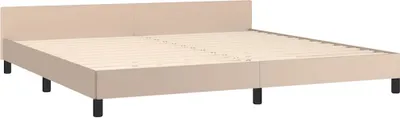 Obrázek produktu pro vidaXL Rám postele s čelem bez matrace Cappuccino 200x200 cm