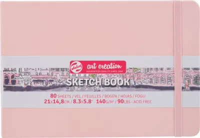 Produktbild von Talens Art Creation - Skizzenbuch Art Creation 80 weiße Blätter 140gr 210x150mm rosa | 5 Stück