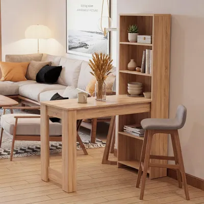 Immagine prodotto di Tavolo Penisola Mojo02 con Libreria Integrata Colore Rovere