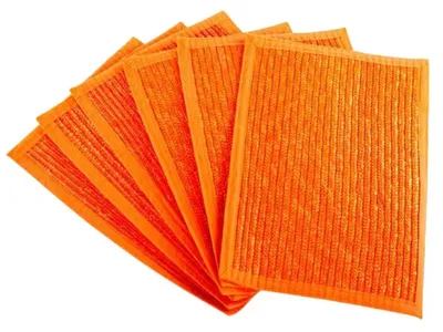 Imagen del producto de Manteles individuales naranjas, fabricados con fibras naturales, de 45x30 cm