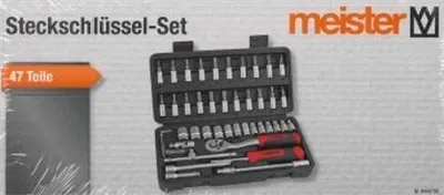 Produktbild von Meister Bit Steckschlüssel-Set Werkzeugkoffer Montage 47 Teile Chrom-Vanadium