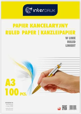 Zdjęcie produktu dla Nd39_73067 Papier Kancelaryjny A3/100Ark Lin Inte