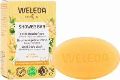 Image de (DE) Weleda Zázvor a Petitgrain Sprchový kockovitý gél, 75g