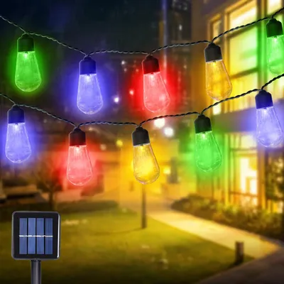 Solar-Lichterkette, 10 LED-Lampen, 5 m, wetterfest, 8 Modi