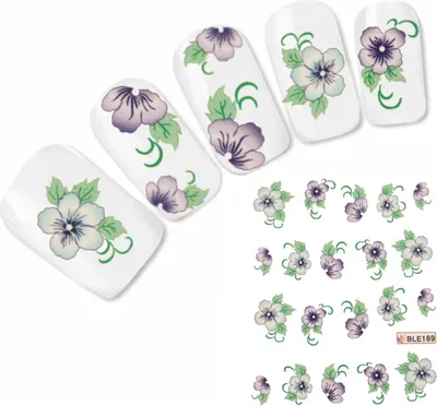 Produktbild von Nagel Sticker Tattoo Nail Art Blume Aufkleber Neu!