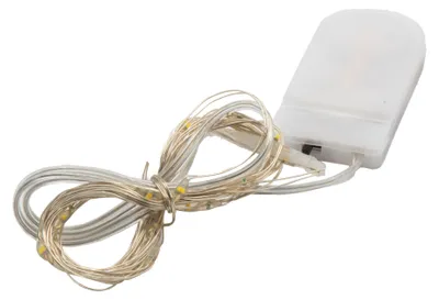 Produktbild von LED Lichterkette Micro 20 LED 220 cm Knopfzelle Warmweiß Drahtlicht Mikro Batterie