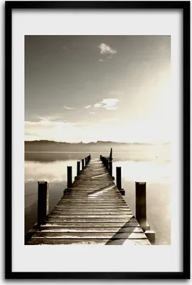 Produktbild von Bild - Bilderrahmen - 40 cm x 60 cm - MDF - Rahmen - Wandkunst - Hölzerner Pier