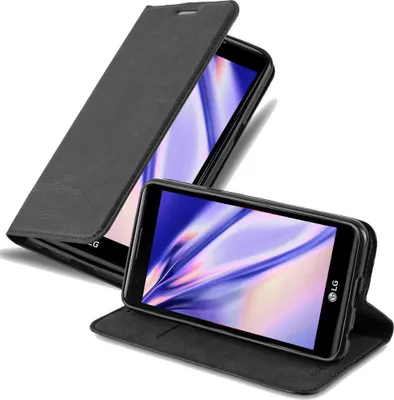 Produktbild von Cadorabo Hülle für LG X POWER Schutz Hülle in Schwarz Handyhülle Etui Case Cover Magnetverschluss