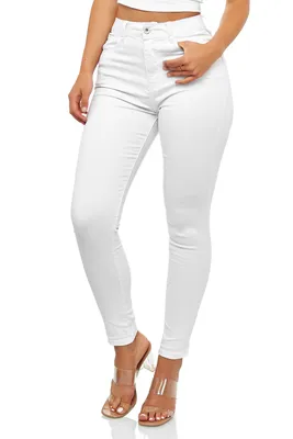 Productafbeelding van Elara broek voor dames, hoge taille, model Chunkyrayan, kleur wit, maat 56 (8XL)