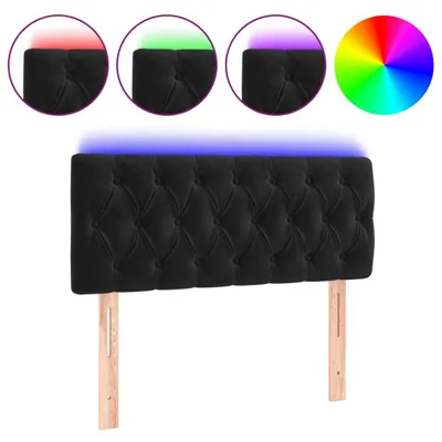Produktbild von vidaXL LED Kopfteil Schwarz 90x7x78/88 cm Samt