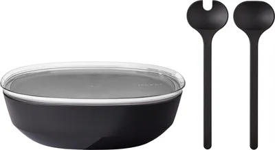Produktbild von Mepal SILUETA Servierschale mit Deckel & Salatbesteck 4000 ml Nordic Black