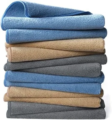 Produktbild von PromoHome® Professionelle Mikrofasertücher 12er-Set – Ultra saugfähig, für Zuhause, Büro und Auto, 40,6 x 40,6 cm, Blau