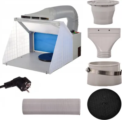 Image de HS-E420DCLBK cabine de peinture modle portable avec clairage et aspiration rglables