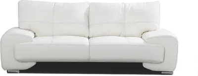 Produktbild von Couch für Wohnzimmer,Federkern Sofagarnitur Polstersofa - 190 x 100 x 90 Florida (Weiß - Kunstleder)