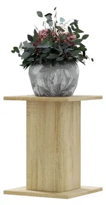 Produktbild von Pflanzenständer 2 Stück, Blumenständer, Dekosäule für Pflanzen, Blumenhocker, Blumentisch, Blumentopfhalter, Sonoma-Eiche 30x30x40 cm, Holzwerkstoff