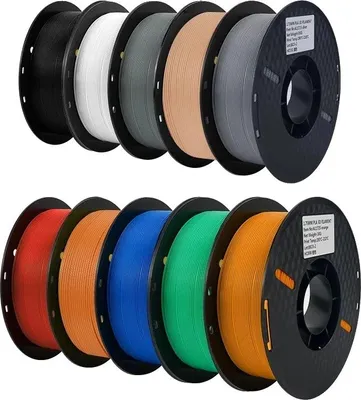 Produktbild von PLA-Filament, für 3D-Drucker, 1,75 mm Durchmesser, 1 kg Rolle, 10 kg PLA Mischfarben