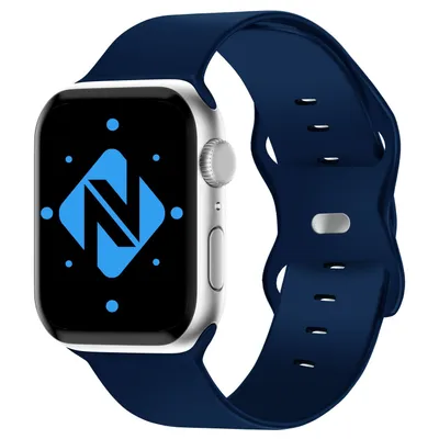 Immagine prodotto di Cinturino di ricambio in silicone per smartwatch NALIA, compatibile con Apple Watch (modelli Ultra/SE e Series 8/7/6/5/4/3/2/1), taglie 42mm, 44mm, 45mm e 49mm. Cinturino sportivo per smartwatch iWatch, adatto sia per uomo che per donna, colore: blu scuro