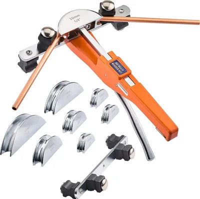 Produktbild von SucceBuy Rohrbiegegerät, 6-22 mm, Handbieger bis 90°, Vorwärts, Biegewerkzeug mit 7 Backen aus Aluminiumlegierung, HLK-Werkzeug für Kupfer- und Aluminium-Kälteanlagenwartung