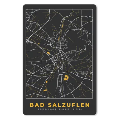 Produktbild von MuchoWow® Mauspad Mousepad Deutschland - Schwarz und Gold - Bad Salzuflen - Stadtplan - Karte 40x60 cm - Mousepads - Maus Mat - Pad - Mausunterlage - Schreibtisch Accesoire