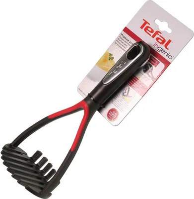 Produktbild von Tefal Ingenio Kartoffelstampfer 32 cm K20712, Traditioneller Kartoffelstampfer, Edelstahl, Schwarz, Rot, China, 878 mm, 130 g