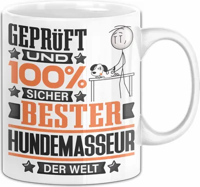 Produktbild von Hundemasseur Geschenk Lustiger Spruch für Hundemasseur Geschenkidee Bester Hundemasseur Der Welt (Weiß)