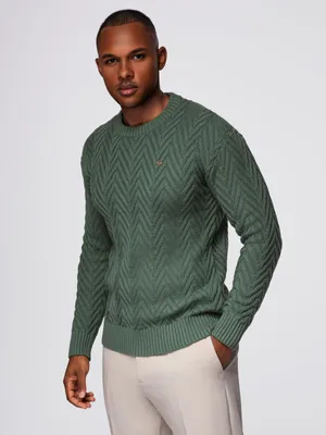 Obrázek produktu pro Ombre Clothing Pánský klasický svetr Chakoof zelená M