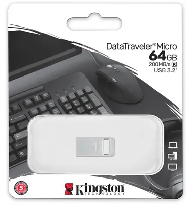 Obrázek produktu pro Kingston DTMC3G2/64GB USB disk 64GB DataTraveler Micro retail