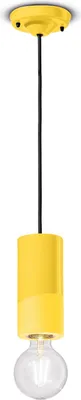 Produktbild von Hängeleuchte Keramik rund Ø 8 cm Gelb E27 Retro Design Keramikleuchte