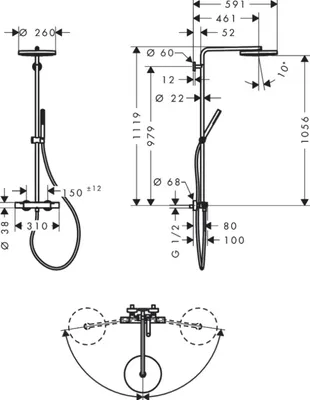 Productafbeelding van Hansgrohe Pulsify Doucheset met glijstang, geborsteld bronzen afwerking