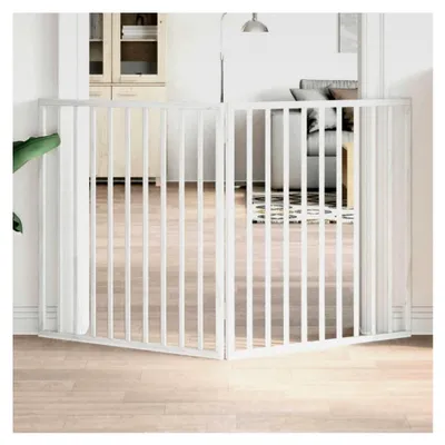 Produktbild von Faltbares Hundegitter 2 Paneele Weiß 160 cm Pappelholz für Haus, Türen und Treppen