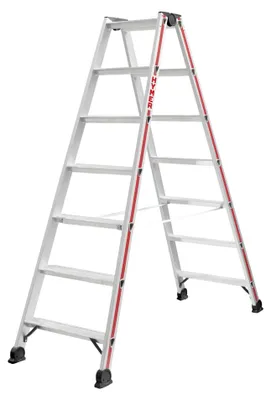 Produktbild von Hymer Stufenstehleiter, beidseitig begehbar, 2x7 Stufen