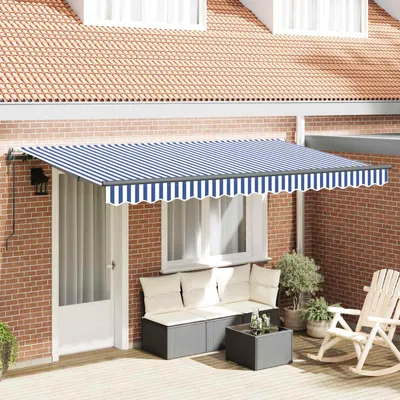 Obrázok produktu pre Maison Exclusive – zatahovacia markíza, modrá, 400 x 200 cm, látka
