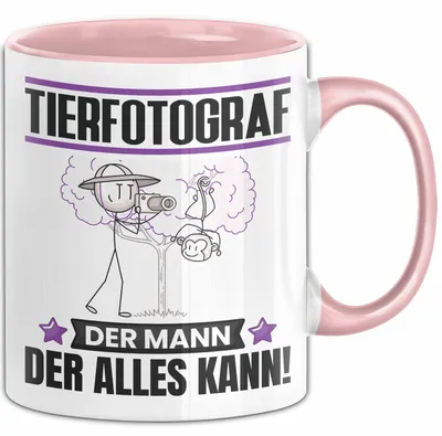 Produktbild von Tierfotograf Tasse Geschenk für Tierfotograf Der Mann Der Alles Kann Geschenkidee zum Geburtstag (Rosa)