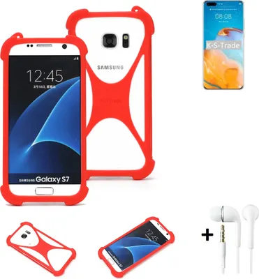 Produktbild von Handy-hülle + Kopfhörer kompatibel mit Huawei P40 Pro Schutz-hülle Bumper Silikon Schutz Hülle Cover Case Silikoncase Silikonbumper TPU Softcase