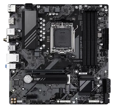 Zdjęcie produktu dla GIGABYTE B650M D3HP AX, AMD, Gniazdo AM5, AMD Ryzen 7000 Series, AMD Ryzen 8000 Series, AMD Ryzen 9000 Series, Gniazdo AM5, DDR5-SDRAM, 256 GB