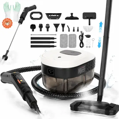 Produktbild von 2500W Hand Dampfreiniger für alles mit 15 Zubehör, 4.5bar Dampfdruck 1,6L Tank,Mehrzweck-Dampfgarer, Tragbarer Steam Cleaner für Fenster, Küche, Boden