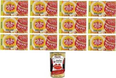 Produktbild von Mutti Polpa di pomodoro datterini Dolce Süßes Datterini-Tomatenmark 12x 2x300gr+ Italian Gourmet polpa 400g