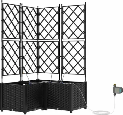 Produktbild von vidaXL Garten-Pflanzgefäß 3 Stk. Schwarz 80 x 80 x 142 cm PP