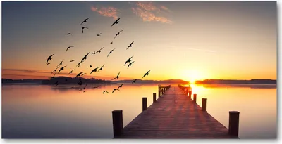 Produktbild von Tulup Glas-Bild -140x70- Wandkunst Dekorative Wand für Küche & Wohnzimmer - Landschaften - Sonnenuntergang - Gelb