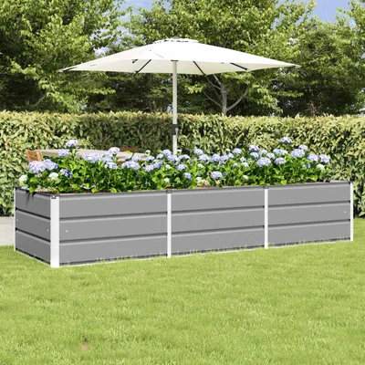 Produktbild von Bestmöbel Pflanzkübel Hellgrau 240 x 80 x 45 cm Stahl - Beete CC788874