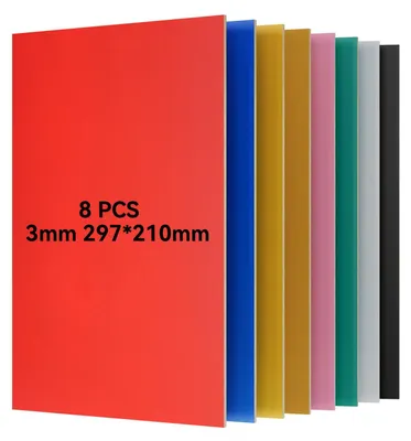 Produktbild von 8 Stück A4 Buntes Sperrholz 3mm für Modellbau, Lasergravur, Schneiden – Umweltfreundlich & Farblos, Ideal für DIY-Projekte