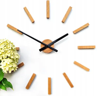Produktbild von ModernClock, DIY, Moderne Uhr, Eichenholz Uhr, Boston 60cm, große wanduhren, wanduhr 80cm