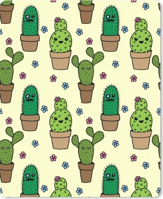 Produktbild von MuchoWow® Mauspad Mousepad Muster - Kaktus - Blumen 19x23 cm - Mousepads - Maus Mat - Pad - Mausunterlage - Mauspads - Spielen