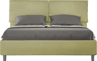 Produktbild von ITYHOME - Gepolstertes Bett mit Lattenrost 160x190 mit Mikrofaserbezug Grün Sleeper